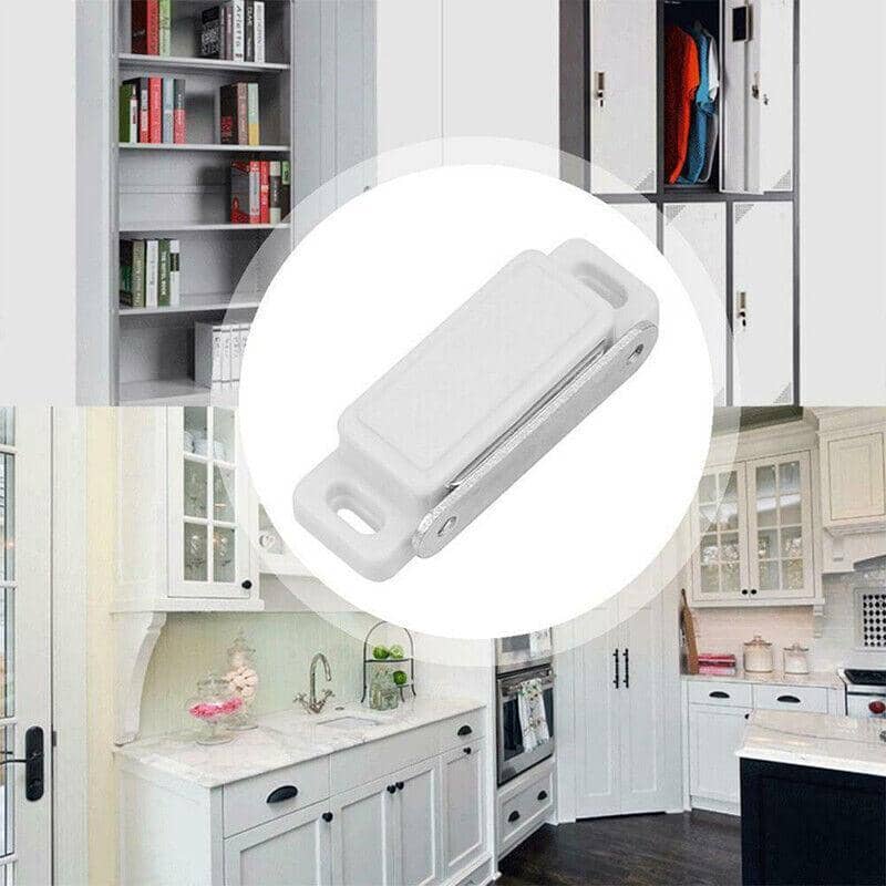 White Magnetic Door Catch for Cupboards, Cabinets and Wardrobes - Pack of 6 - view 4