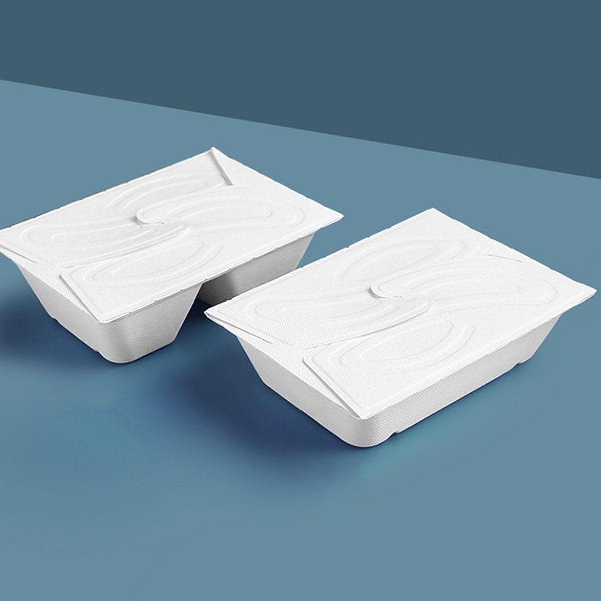 White Pulp Salad Boxes with Lid, Pack of 50 - 1050 ml - view 5