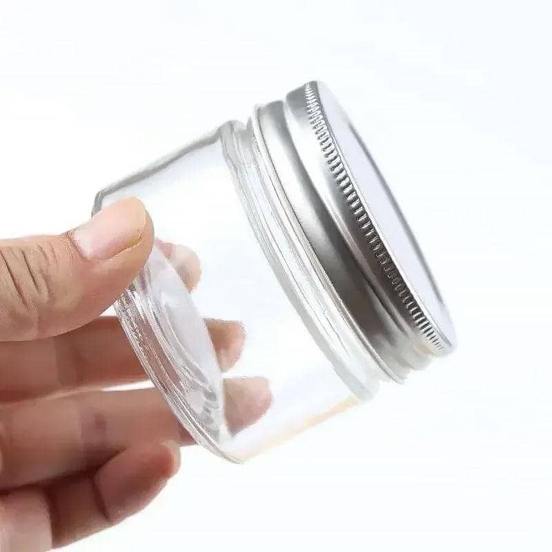 Wide Mouth Cream Jars with Silver Lids, Pack of 10 - 50ml