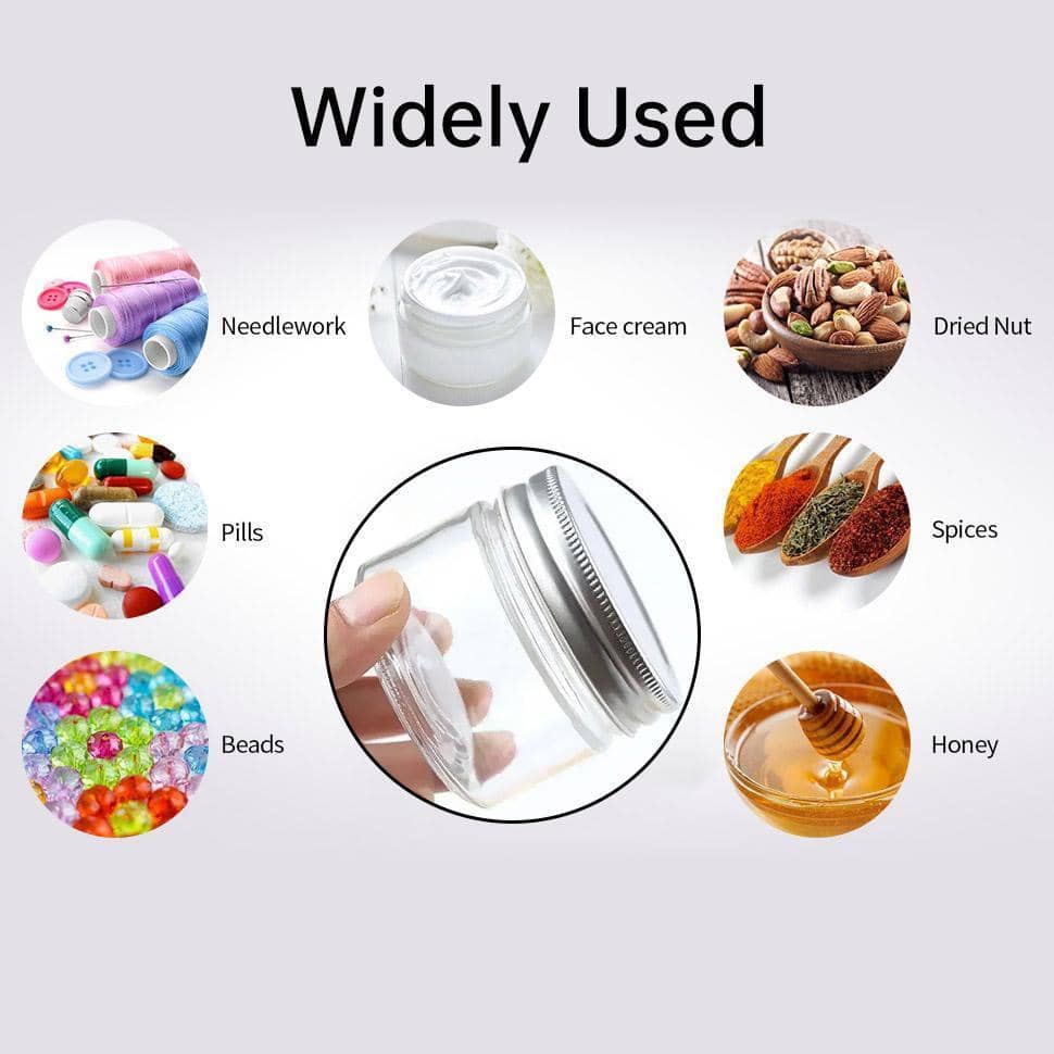 Wide Mouth Cream Jars with Silver Lids, Pack of 10 - 50ml - view 5