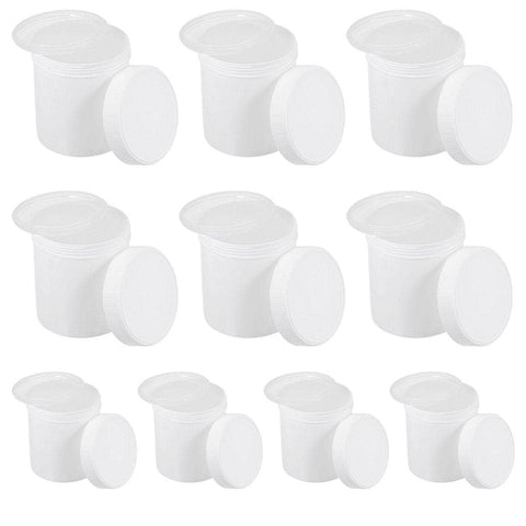 Wide Mouth Plastic Jars with Screw Lids, Pack of 10 - 1000 ml