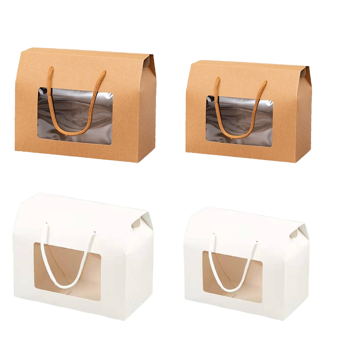 Window Gift Boxes with Handles, Pack of 20 - White, Large (20 x 11 x 15 cm) - view 3