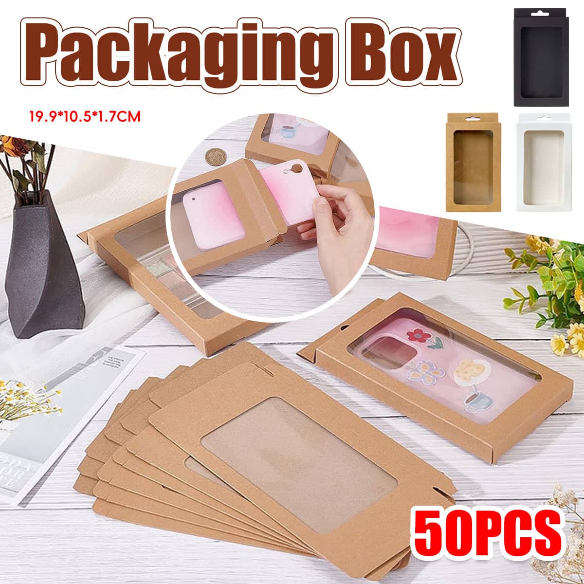 Window Gift Boxes with Hanging Tabs Pack of 50 - White - view 2
