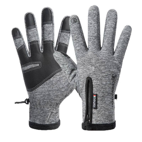 Windproof Thermal Touch Screen Winter Gloves - Grey, Medium (23.5 cm)