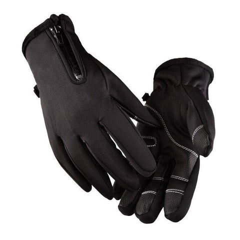 Windproof Touch Screen Thermal Gloves - Black, Large (Palm Width 10 cm, Palm Circumference 18-20 cm)