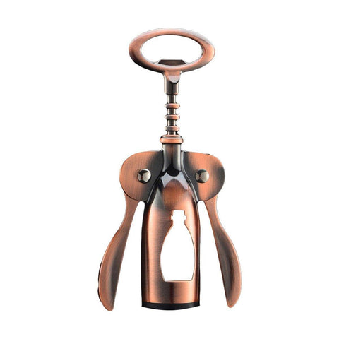 Winged Corkscrew Wine and Beer Bottle Opener, Zinc Alloy - Bronze