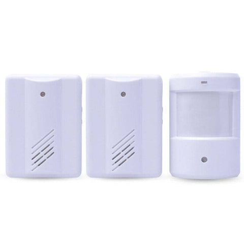 Wireless PIR Motion Sensor Door Chime for Shops and Homes - 2 Receivers and 1 Sensor