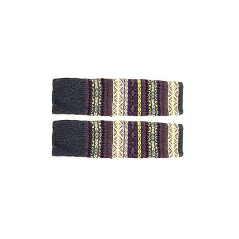 Women's Knitted Wool Leg Warmers, Knee Length - Dark Grey