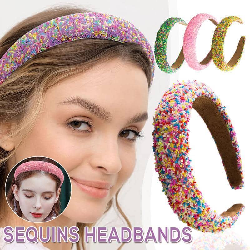 Women's Padded Wide Headband with Sprinkle Finish - Yellow - view 2