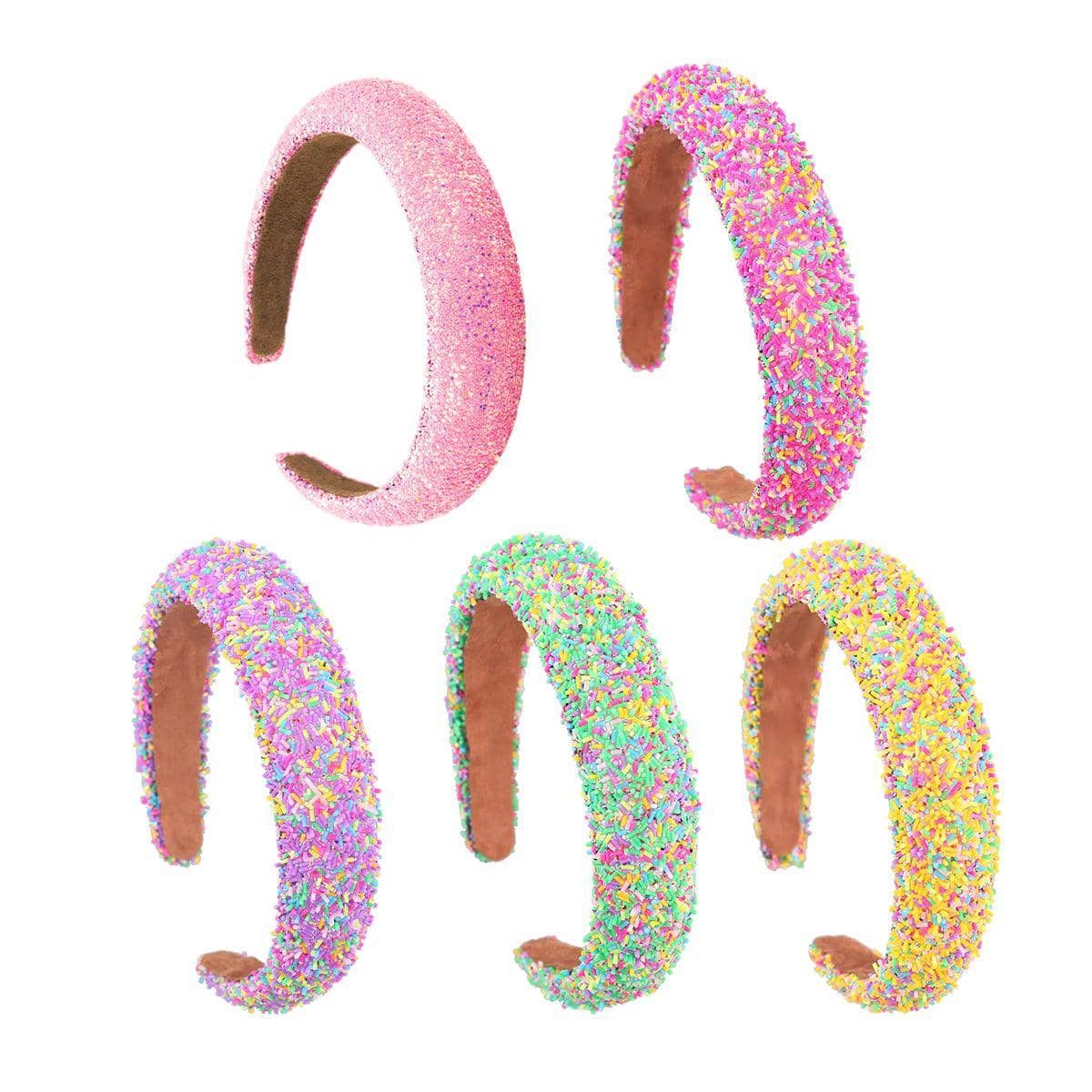 Women's Padded Wide Headband with Sprinkle Finish - Yellow - view 3