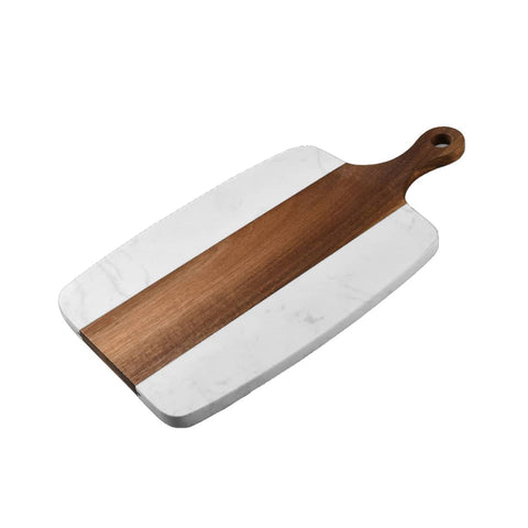 Wood and Marble Kitchen Cutting Board - White