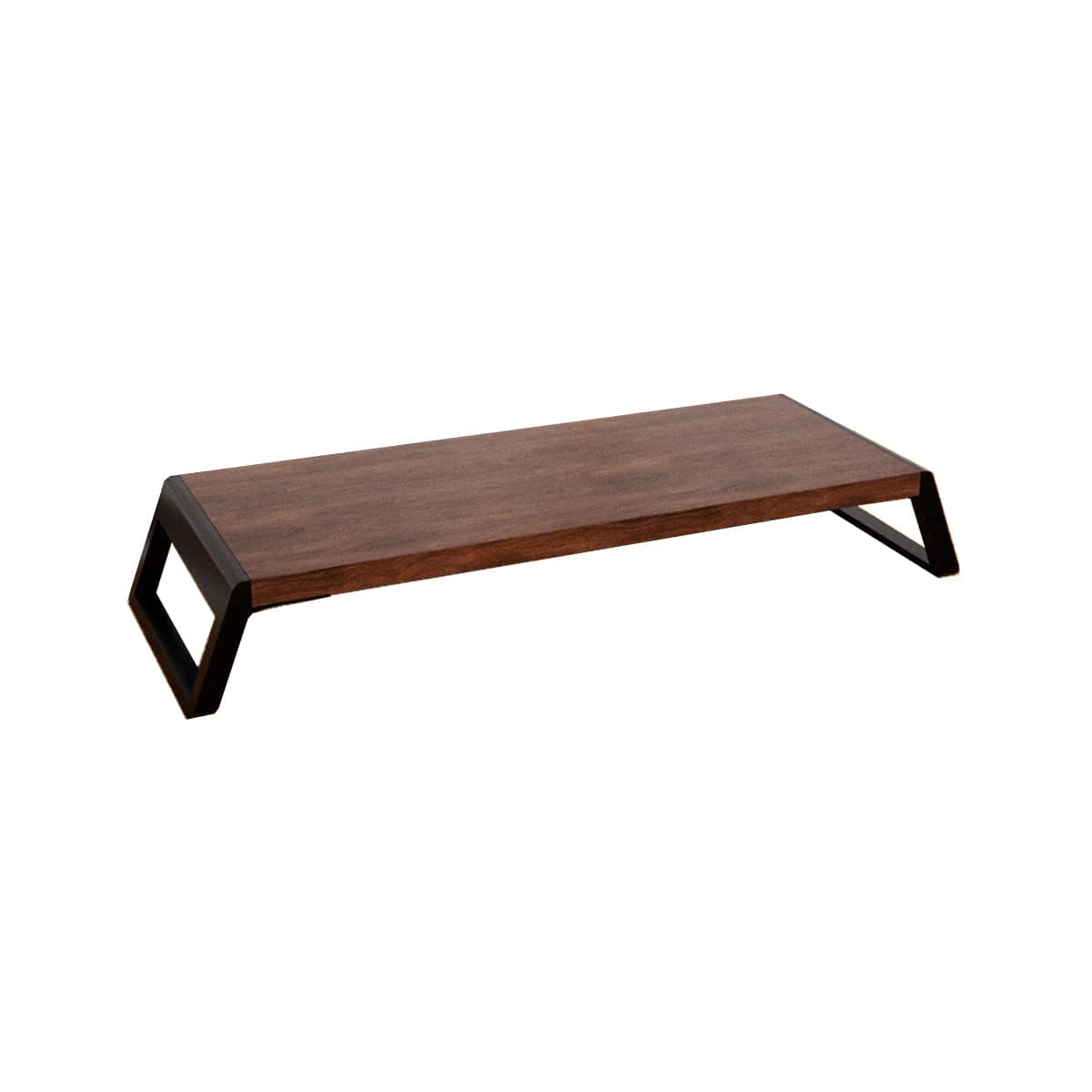 Wood and Metal Desktop Monitor Stand Riser with Hidden Storage for Home Office - view 2