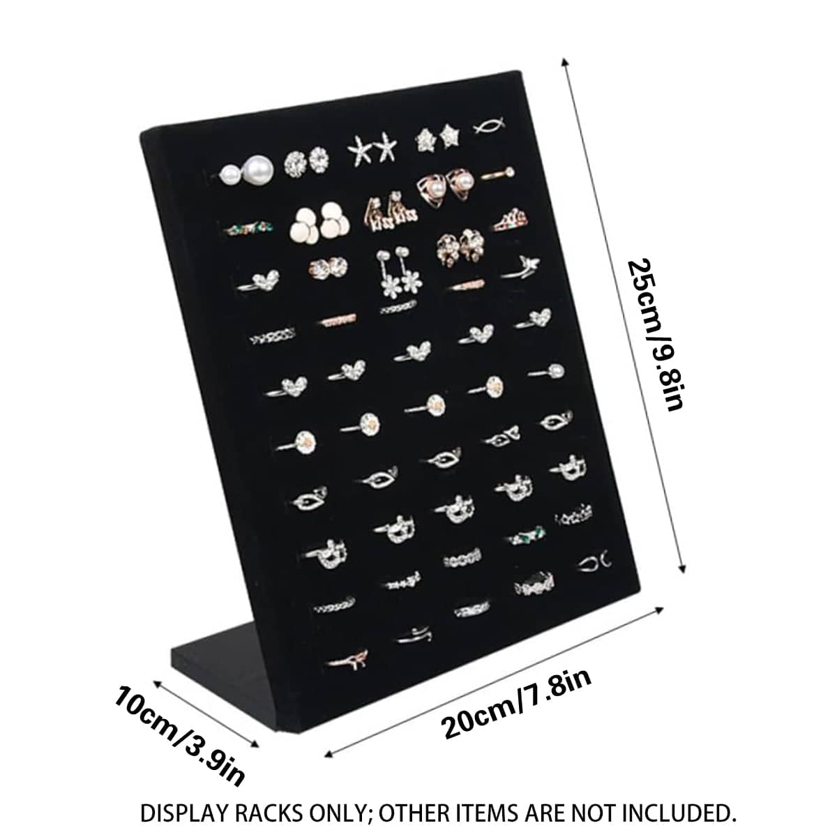 Wood Earring and Ring Display Rack with Velvet Fabric for Jewellery Store Showcase - view 3