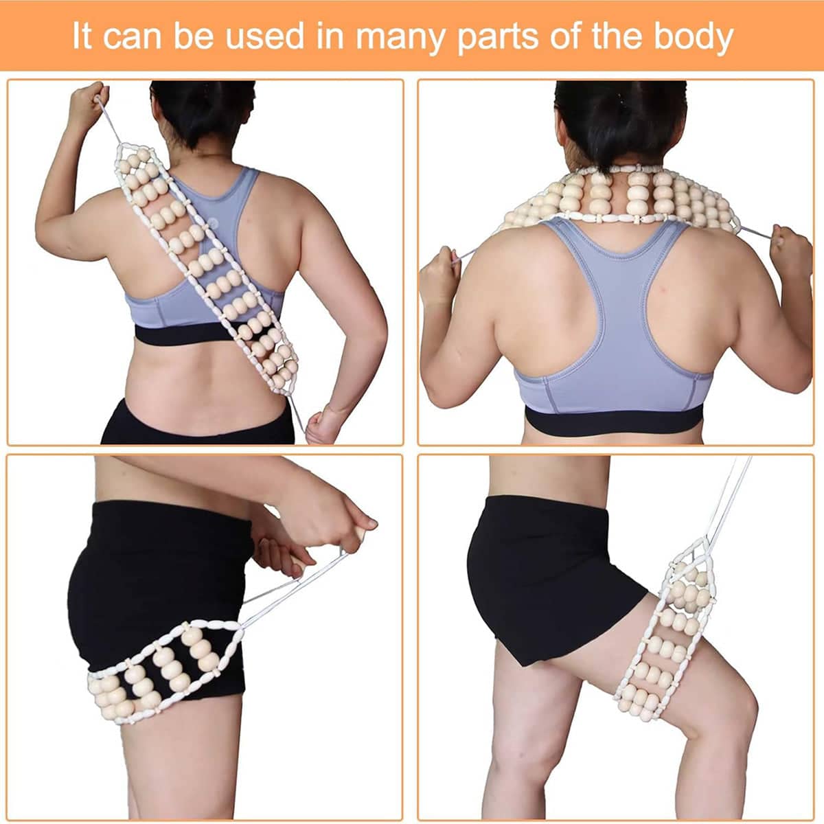 Wooden Back Massage Roller Rope for Neck, Shoulders, Waist and Legs - view 5