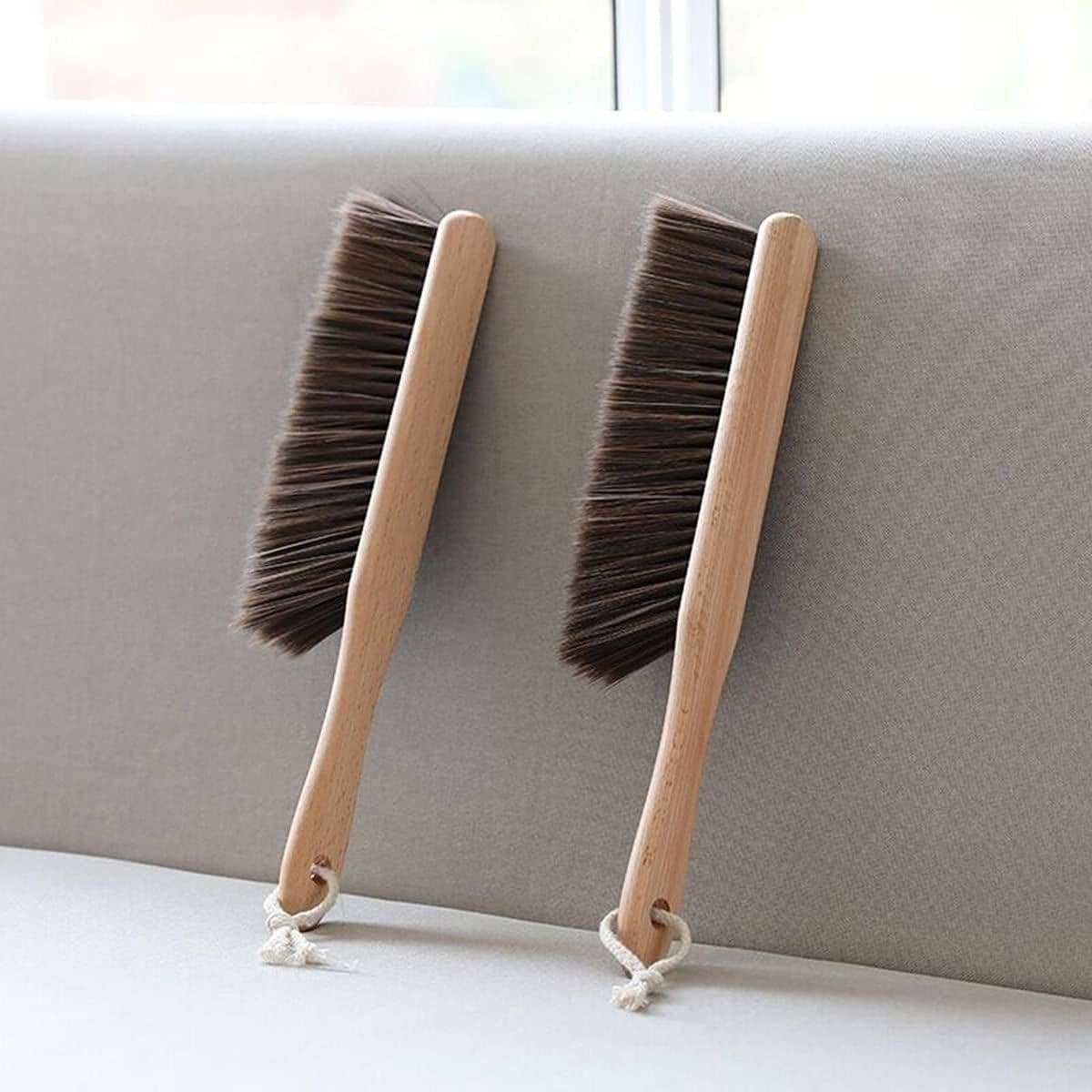 Wooden Bed Brush with Long Handle and Soft Bristles for Dusting - view 4