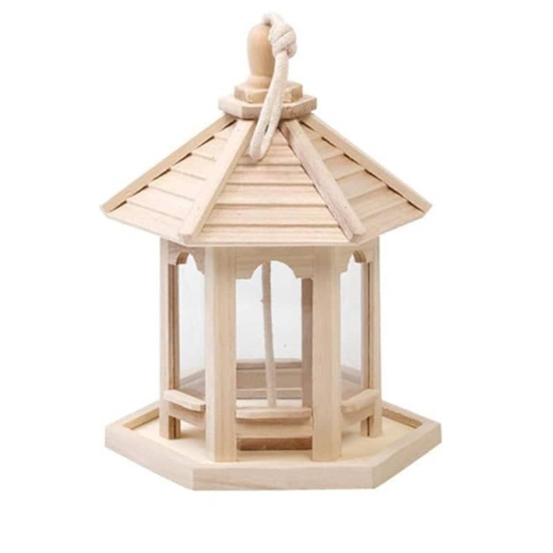 Wooden Bird Feeder Pavilion Style Birdhouse, Weatherproof for Garden and Outdoor Use - view 2