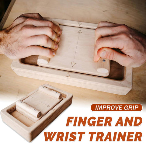Wooden Finger and Wrist Strength Trainer for Grip Exercise, Athletes and Gamers