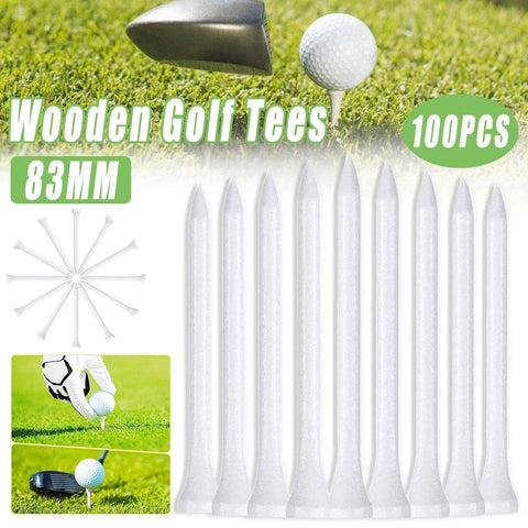 Wooden Golf Tees - Pack of 100, White