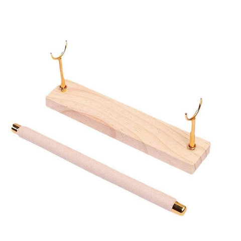 Wooden Jewellery Organiser Rack - Single Tier, Natural Wood