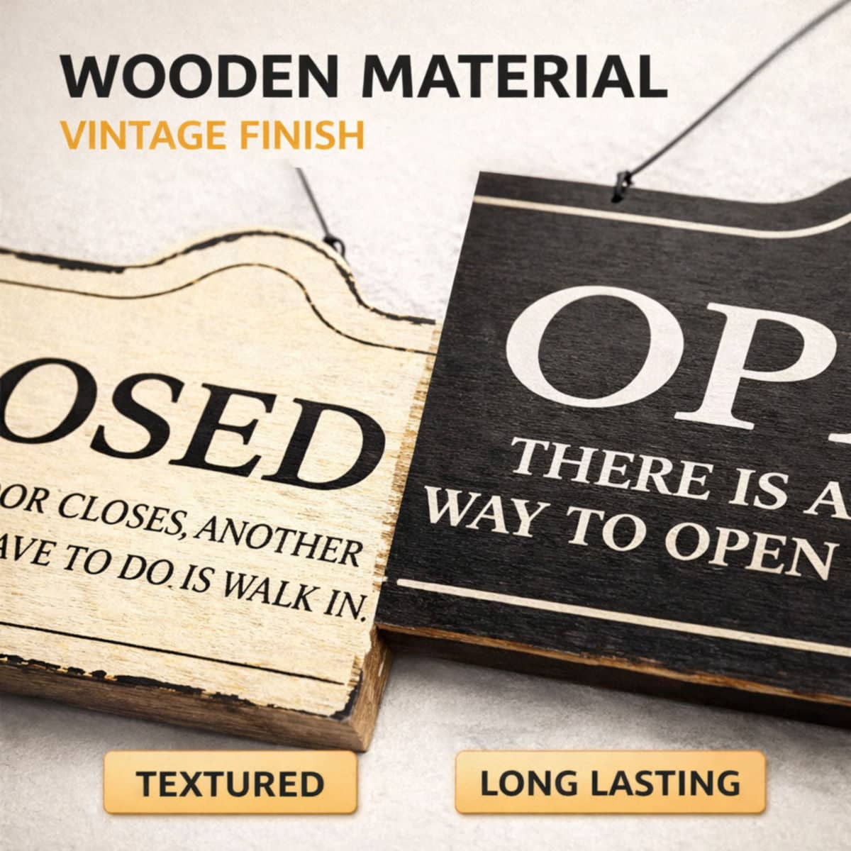 Wooden Open Closed Hanging Shop Signs 2 Pack 20 x 10 cm - view 5