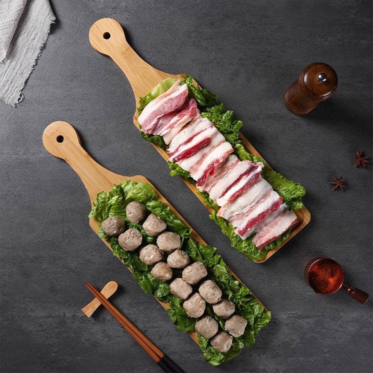 Wooden Serving Tray with Handle, 60 x 11.5 cm - view 4