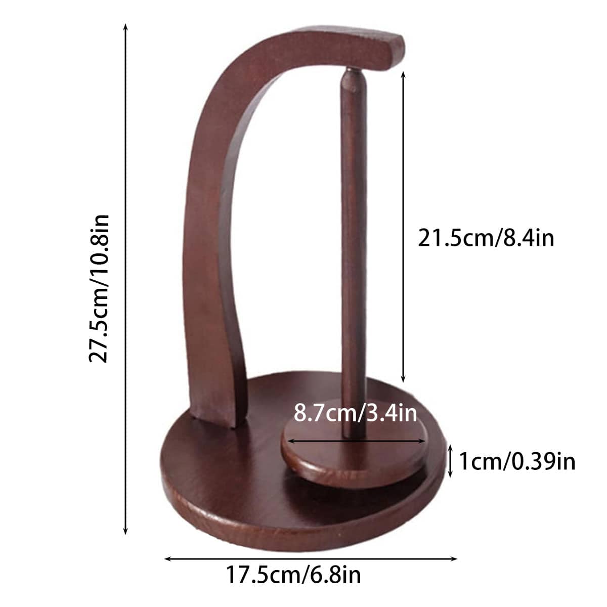 Wooden Yarn Holder Stand for Knitting and Crochet, Rotatable Bobbin Wool Dispenser - Brown - view 4