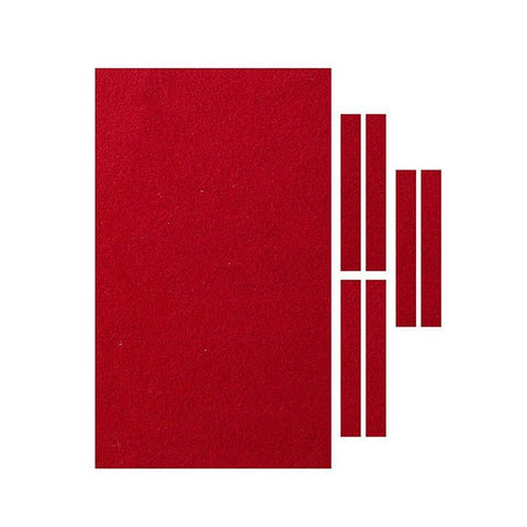 Worsted Billiard Pool Table Cloth Set 7 Piece with Felt Strips - Large 8ft, Red