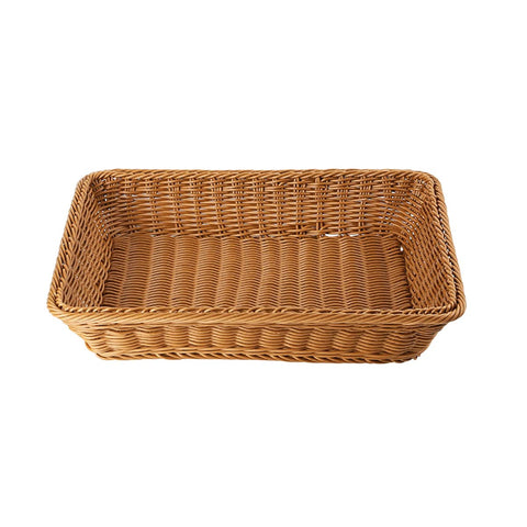 Woven Imitation Rattan Serving Tray - 35 x 25 x 7 cm