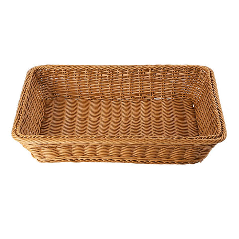 Woven Imitation Rattan Serving Tray - 45 x 35 x 8 cm