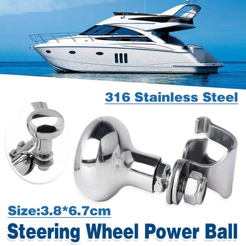 Yacht Steering Wheel Power Ball Grip, 316 Stainless Steel Marine Hand Control