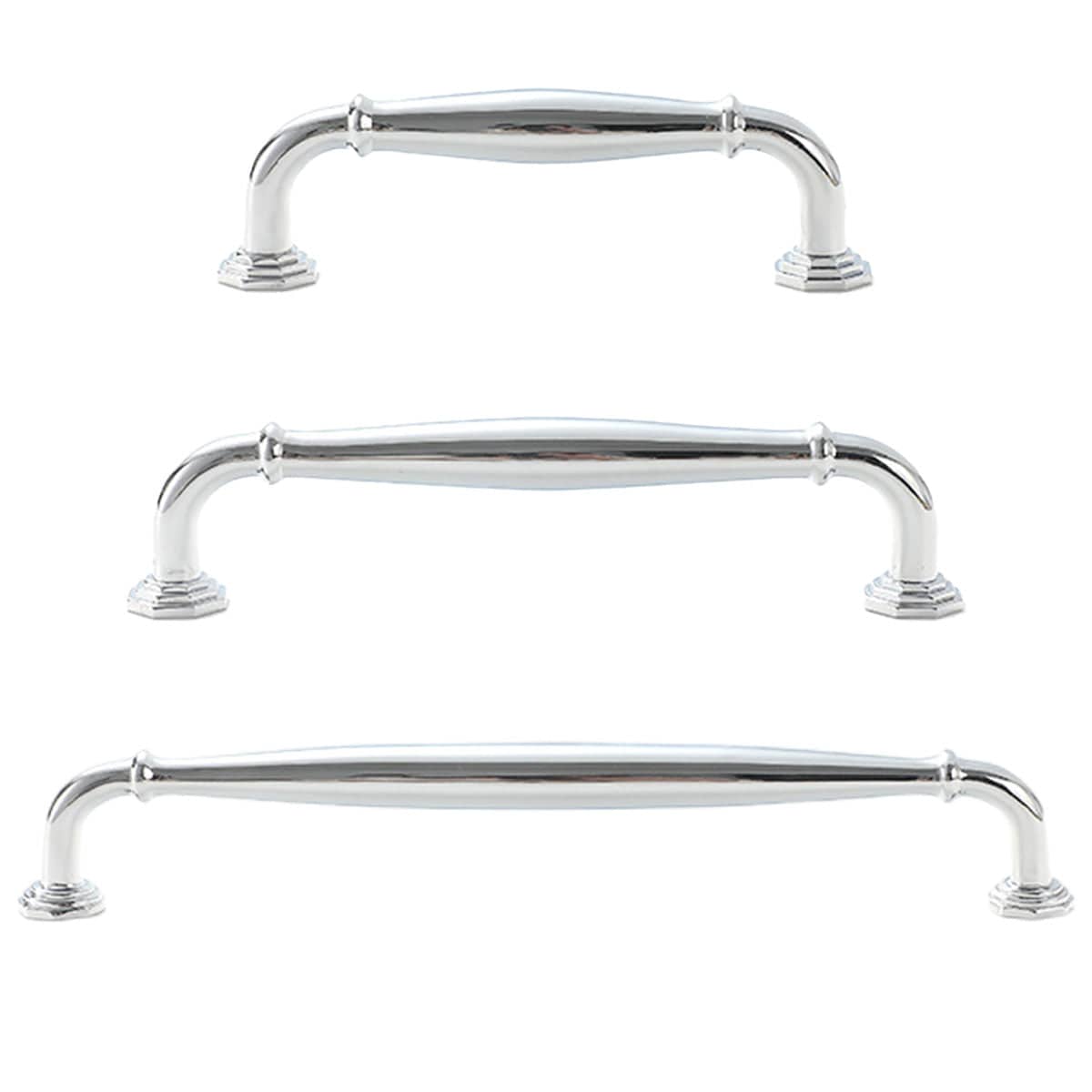 Zinc Alloy Cabinet Door Handle - Bright Silver, 96 mm Hole Spacing - view 3
