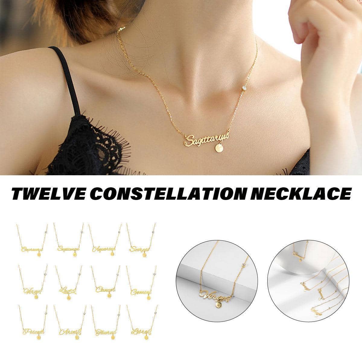 Zodiac Constellation Necklace in Gold-Tone Titanium Steel - Aries - view 2