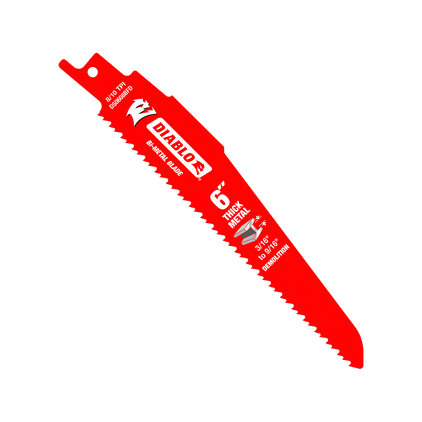 Diablo 6" Bi-Metal Reciprocating Saw Blades for Thick Metal/Demolition, 5 Pack