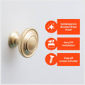 Taskmaster 34mm Brushed Brass Round Cabinet Knob - 1 Pack - Easy Installation - SuperSaverAU - view 4