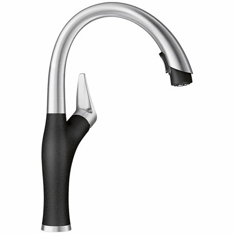 Blanco Artona High Arch Pull-Down Mixer Tap - Anthracite and Chrome - 6 Star Water Rating - ARTONASA