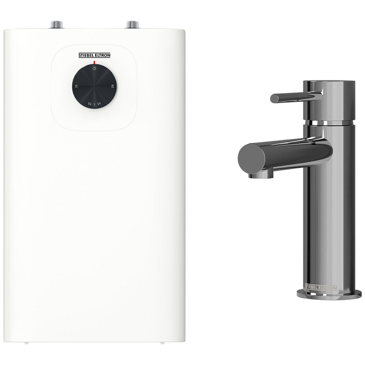 Stiebel Eltron SNU 10 PLUS 10L Storage Hot Water Unit - Chrome Fixed Spout Mixer, 115mm Reach - 208201