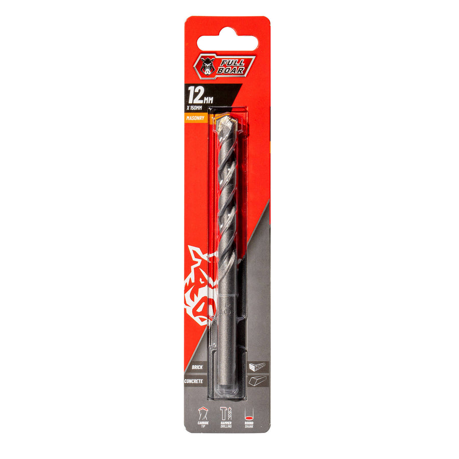 Full Boar 12mm TCT Masonry Drill Bit 150mm Hammer for Brick Concrete