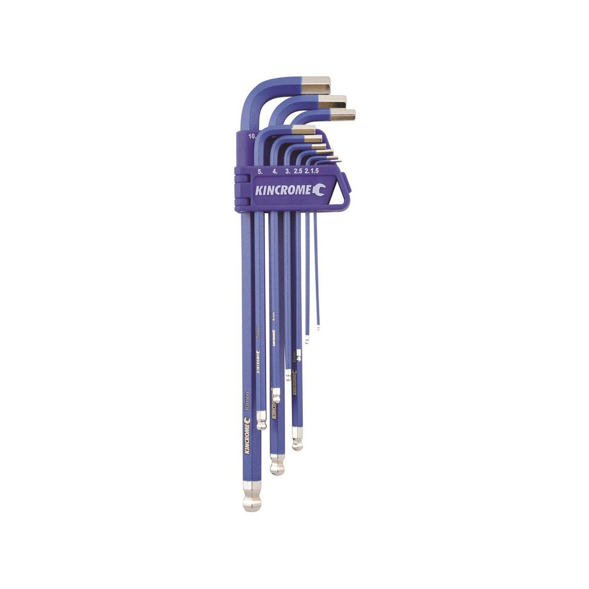 Kincrome 9 Piece Metric Ball Point Hex Key Set - Chrome Vanadium Steel - Handy Storage Rack - SuperSaverAU - view 1