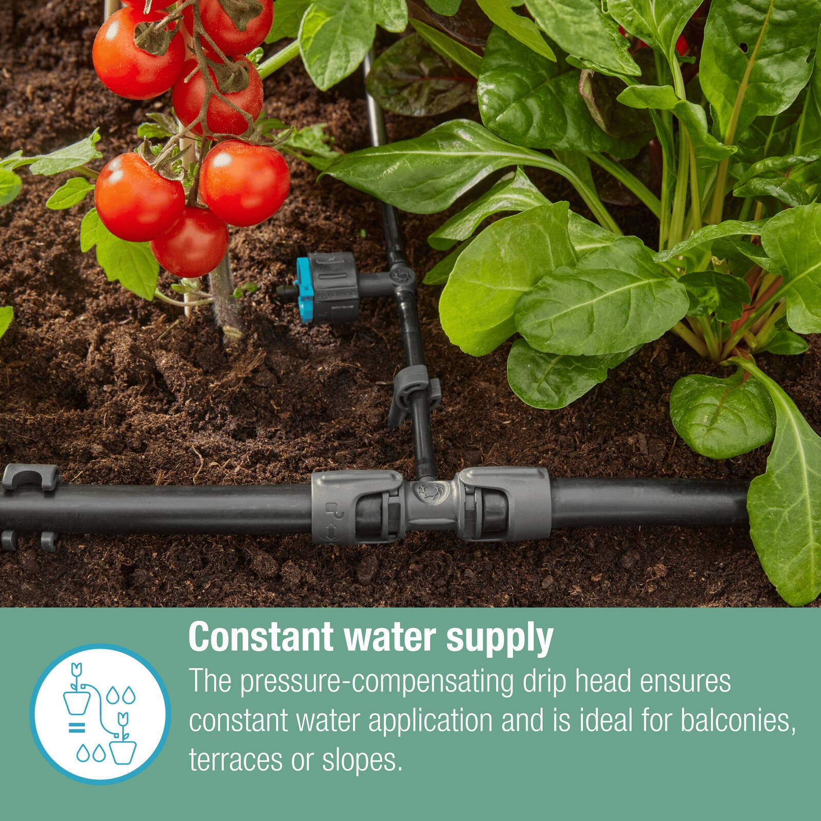 GARDENA 1-8L/h Pressure Compensating Adjustable Inline Drip Head 5 Pack