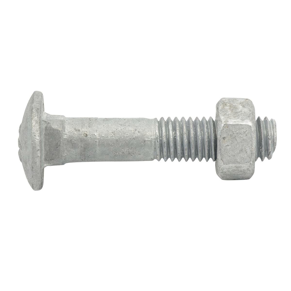 Zenith Cup Head Bolt and Nut 10x50mm Hot Dipped Galvanised Corrosion Resistant - SuperSaverAU - view 1