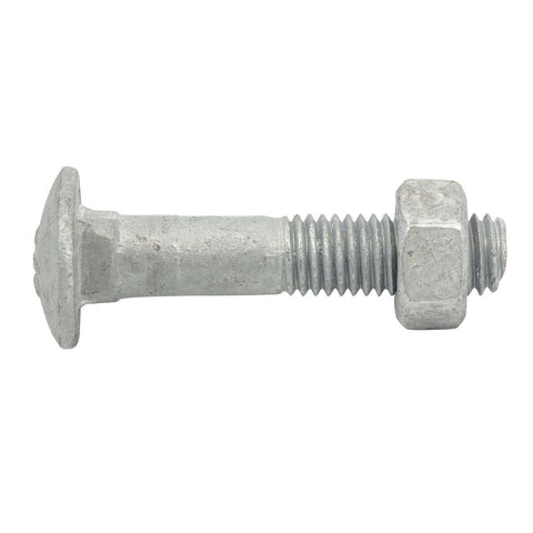 Zenith Cup Head Bolt and Nut 10x50mm Hot Dipped Galvanised Corrosion Resistant - SuperSaverAU - view 1