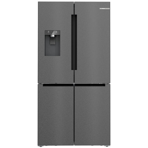Bosch Series 6 574L French Door Fridge - Plumbed Ice and Water, Brushed Black Steel - KFD96AXEAA