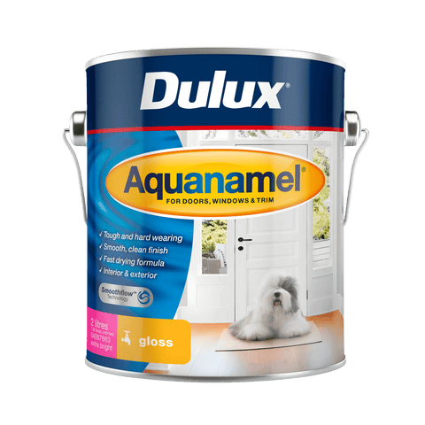 Dulux Aquanamel High Gloss Enamel Paint 2L Extra Bright Base Water-Based