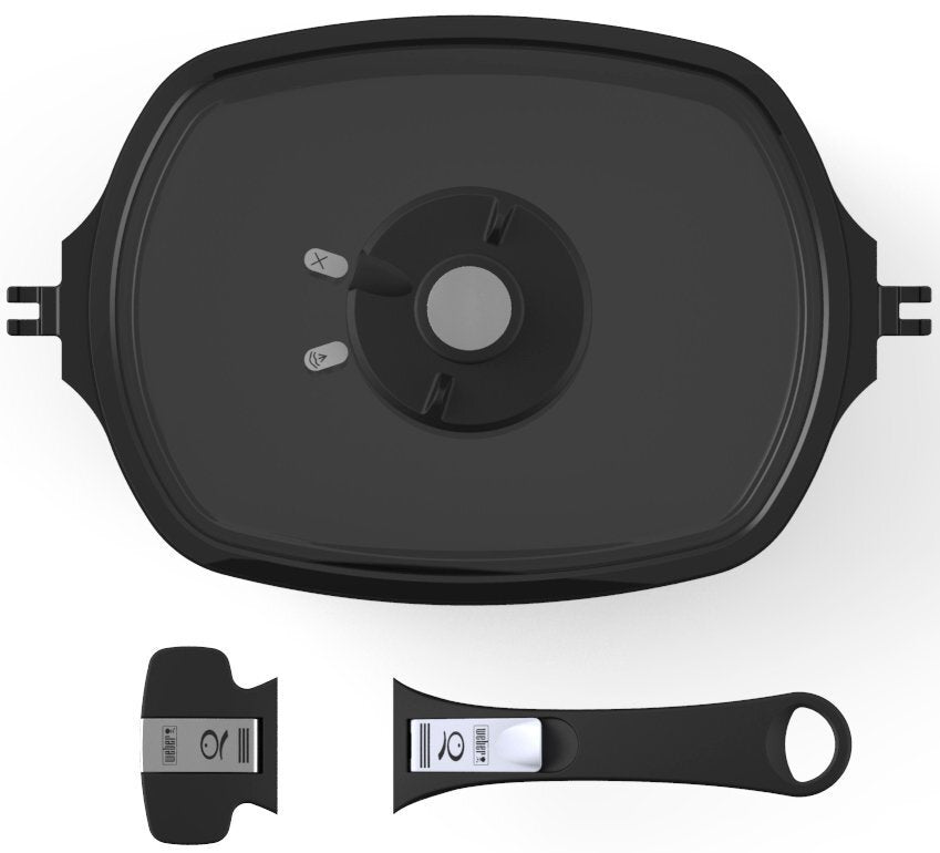 Weber Q Ware Small Casserole Dish - 1.3L, Glass Lid, Black, Conventional Oven Use - 17635