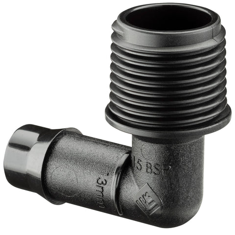 Pope 13mm Barbed x 15mm BSPM Threaded Elbow - 5 Pack