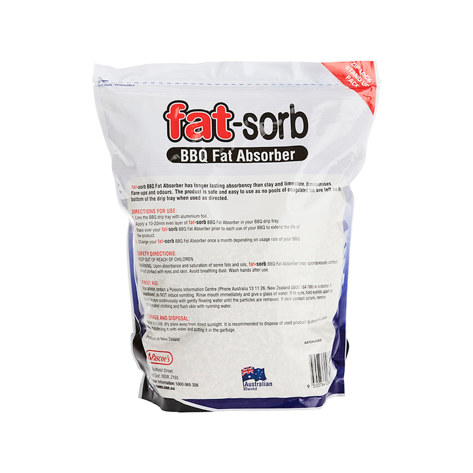 Fatsorb 2L Cleaning Agent Absorbent BBQ Drip Tray Granules