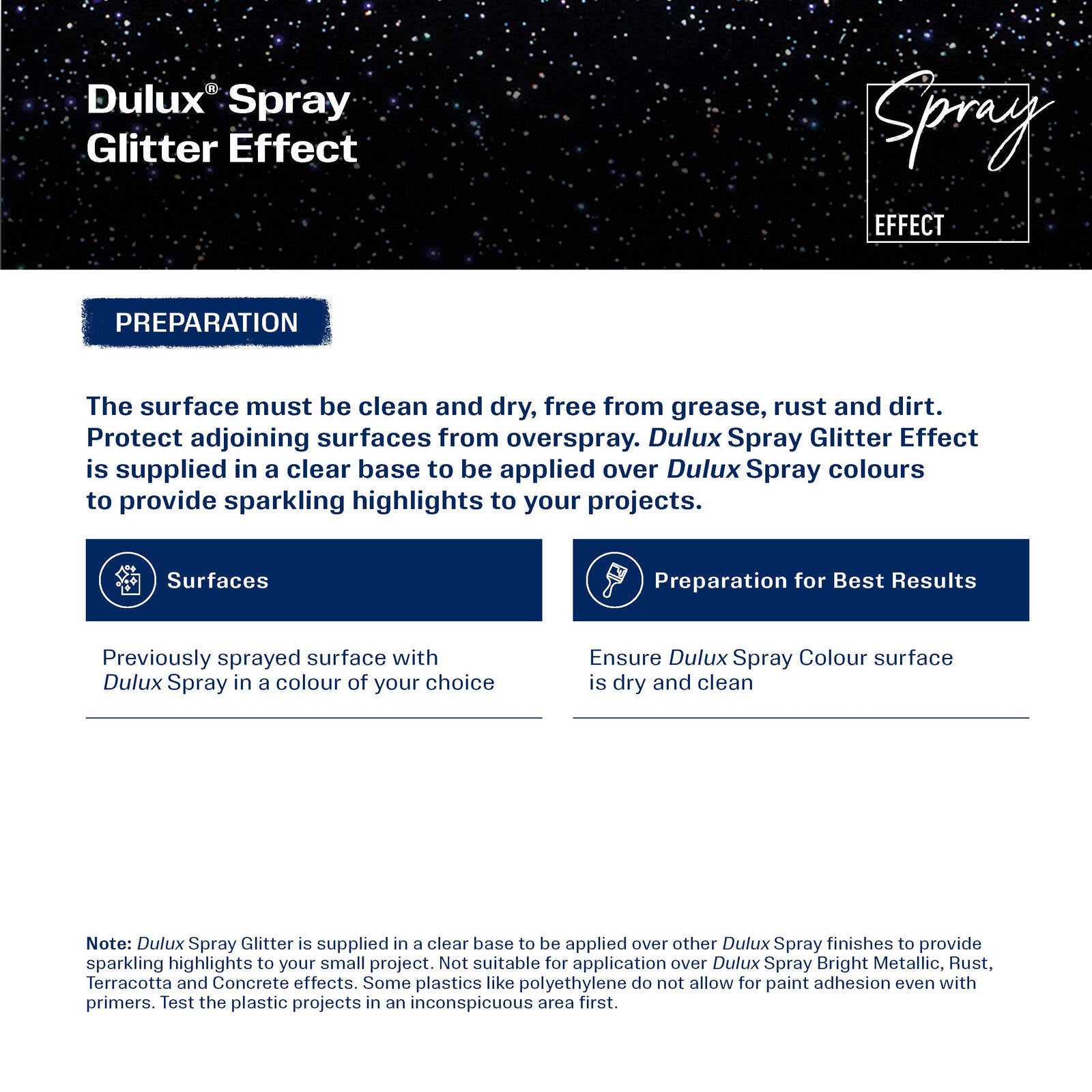Dulux 300g Multi Glitter Effects Spray Paint for Craft & Decoration