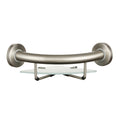 Evekare Brushed Nickel Corner Shelf with Grab Rail for Bathroom Support