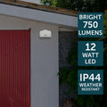 Brilliant Nighthawk 12W LED Flood Light Weather-Resistant Outdoor Silver 20869/11