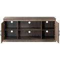 Zinus Wade TV Cabinet - Brown - Three Adjustable Shelves - Cord Ports - Hidden Storage - AU-UTOTV1-16G